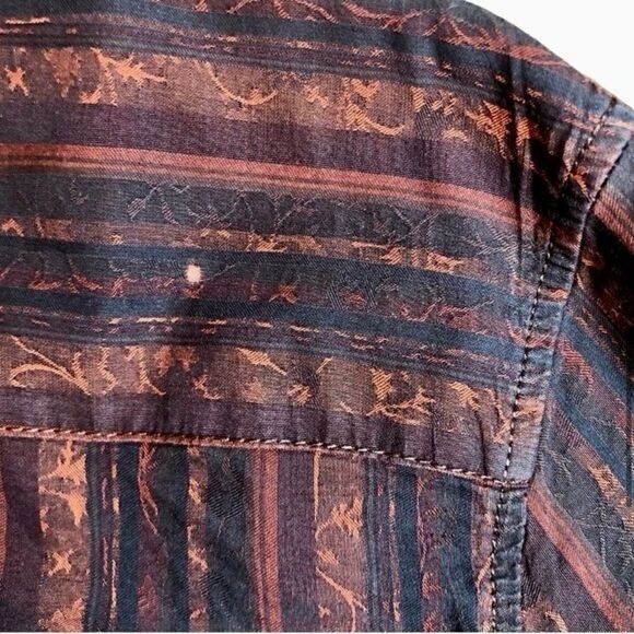 J Campbell Los Angeles Striped Long Sleeve Shirt in Brown/Black Men’s Large - Picture 5 of 7